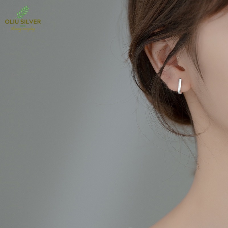 Bông Tai Bạc S925 Chữ J Trẻ Trung Cá Tính | Khuyên Tai Nữ Trang Sức Bạc Thời Trang