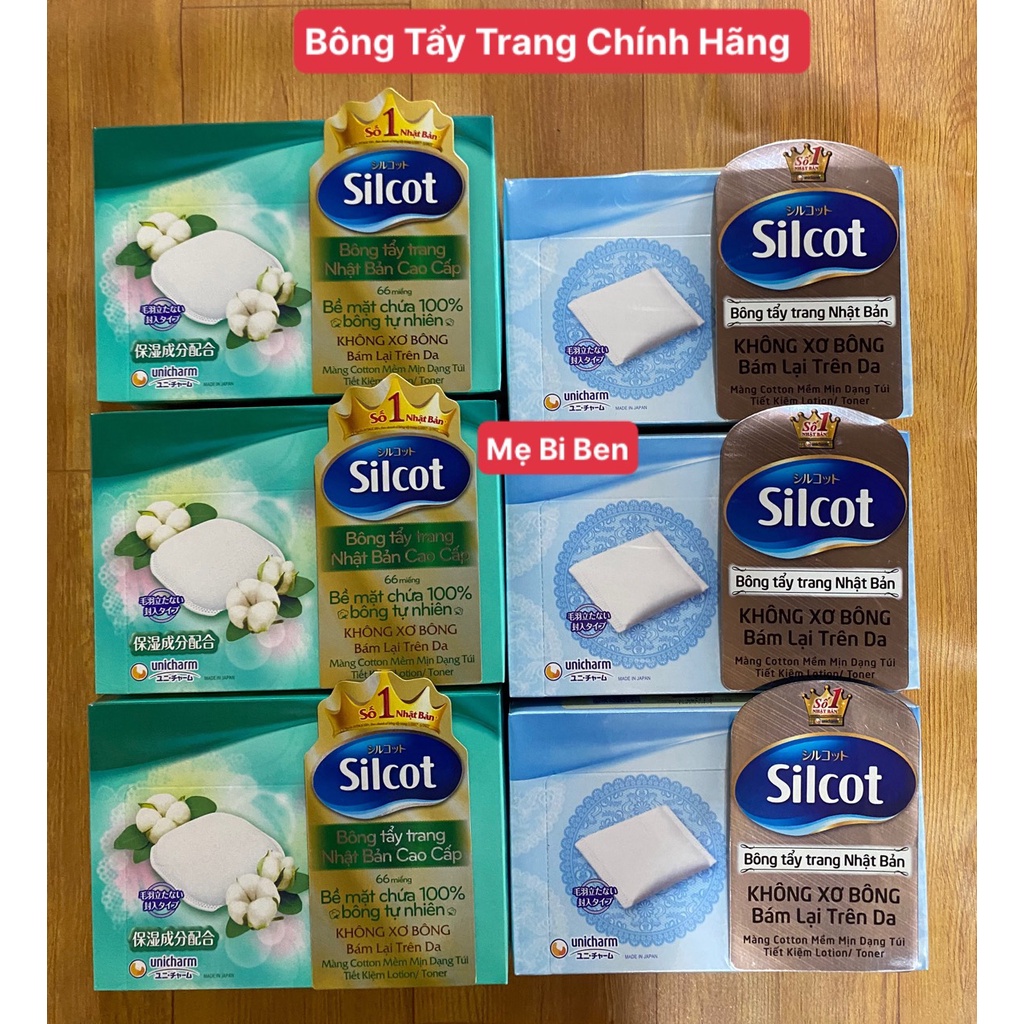 [Chính Hãng] ComBo 3 Hộp Bông trang điểm (bông tẩy trang) Silcot 82/66 miếng/hộp