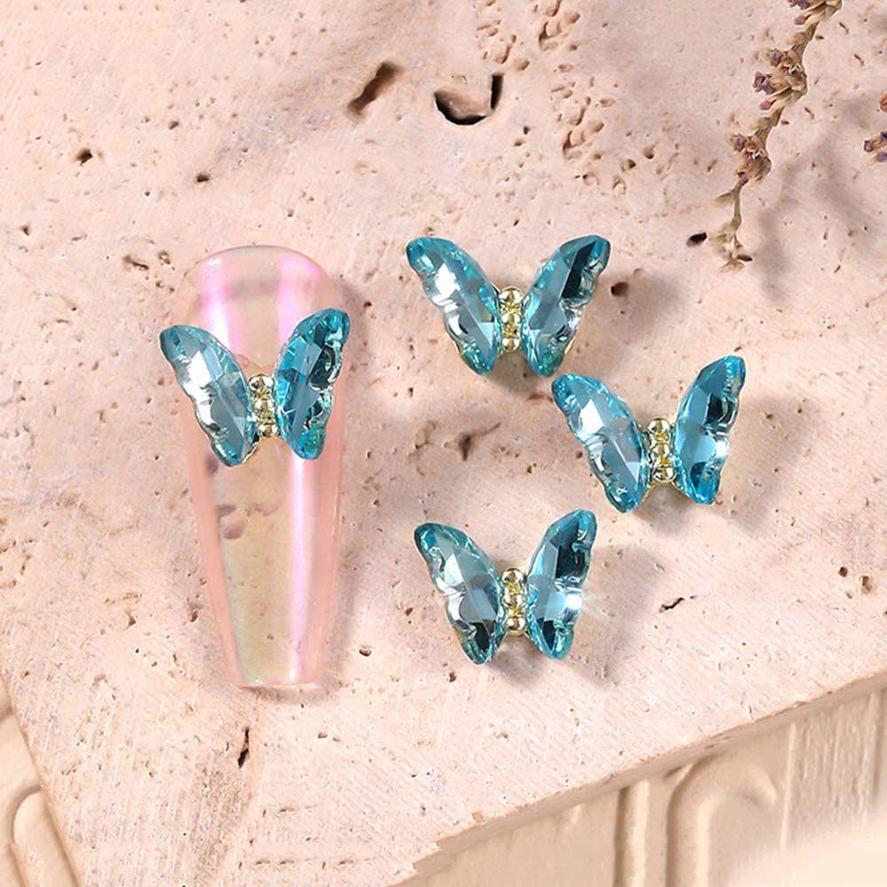 Phụ Kiện Trang Trí Móng Tay Hình Bướm 3D Lấp Lánh DIY|Phụ Kiện Trang Trí Móng Tay Charms