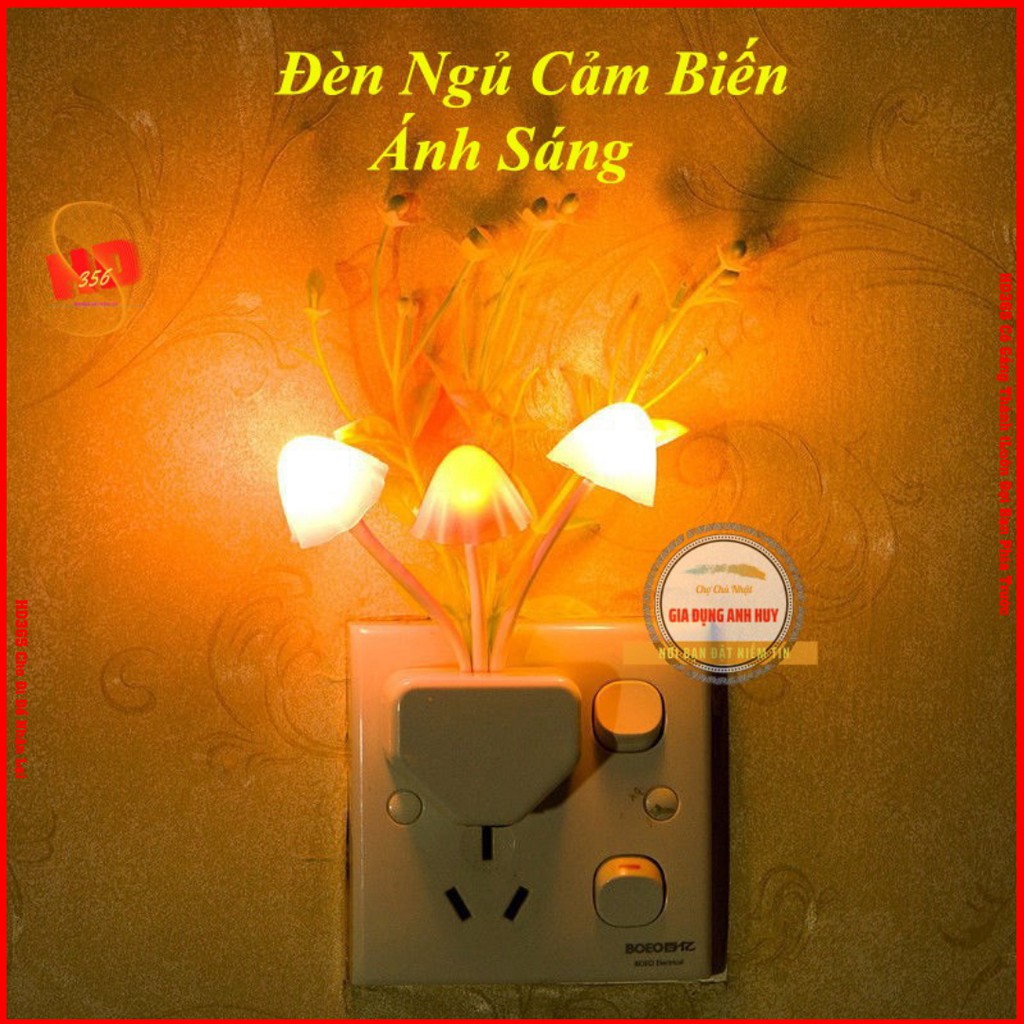 Đèn Ngủ Đẹp, Đèn Ngủ Thông Minh Hình Cây Nấm Có Cảm Biến Ánh Sáng Tự Tắt Và Mở Ánh Sáng Dịu - HD365