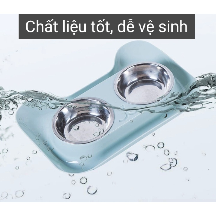 Bát đôi chống kiến cho chó mèo kèm 2 bát inox - Hàng loại 1 Chất liệu cao cấp bền đẹp sang chảnh