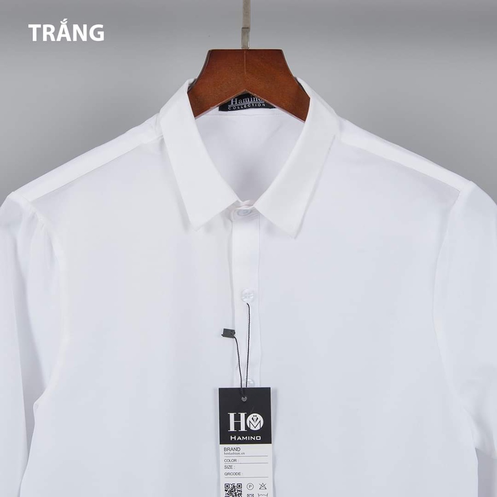 Áo sơ mi nam ảnh thật 100% dài tay kiểu dáng Hàn Quốc , vải lụa thái mềm mịn , chống xù co giãn nhẹ | BigBuy360 - bigbuy360.vn