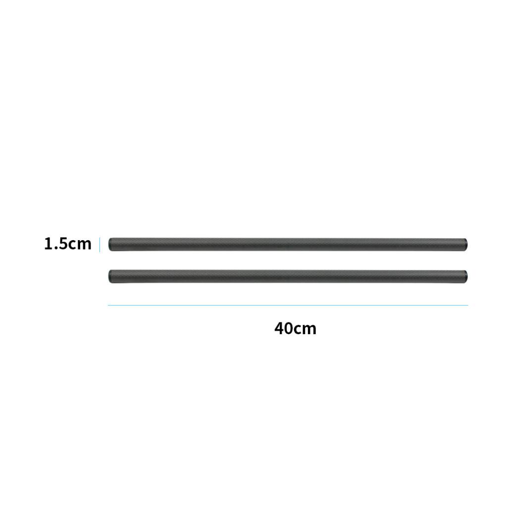 [giá giới hạn] 2pcs 40cm 16inch 15mm Carbon Fiber Rod for 15mm Rail DSLR Rig Support System