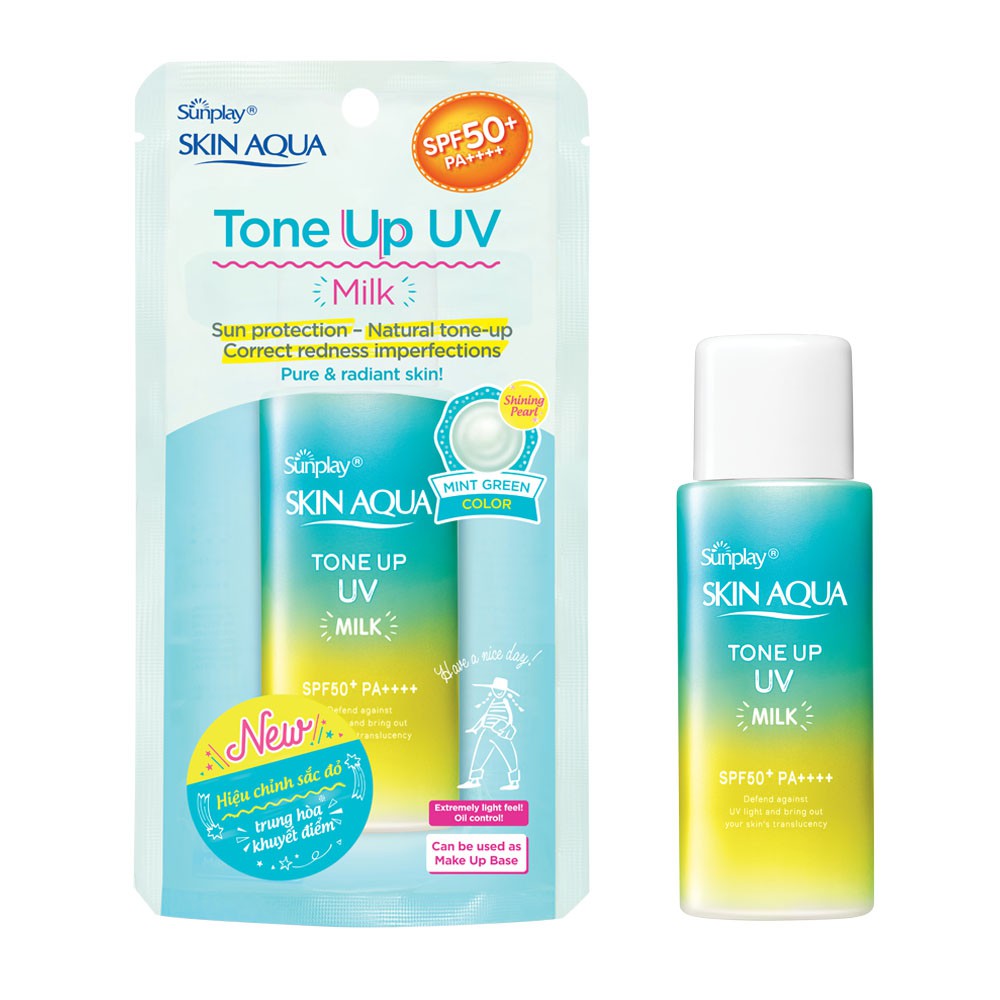 kem chống nắng Skin Aqua Tone Up UV Milk SPF50+, PA++++ (đáy vuông 50g)