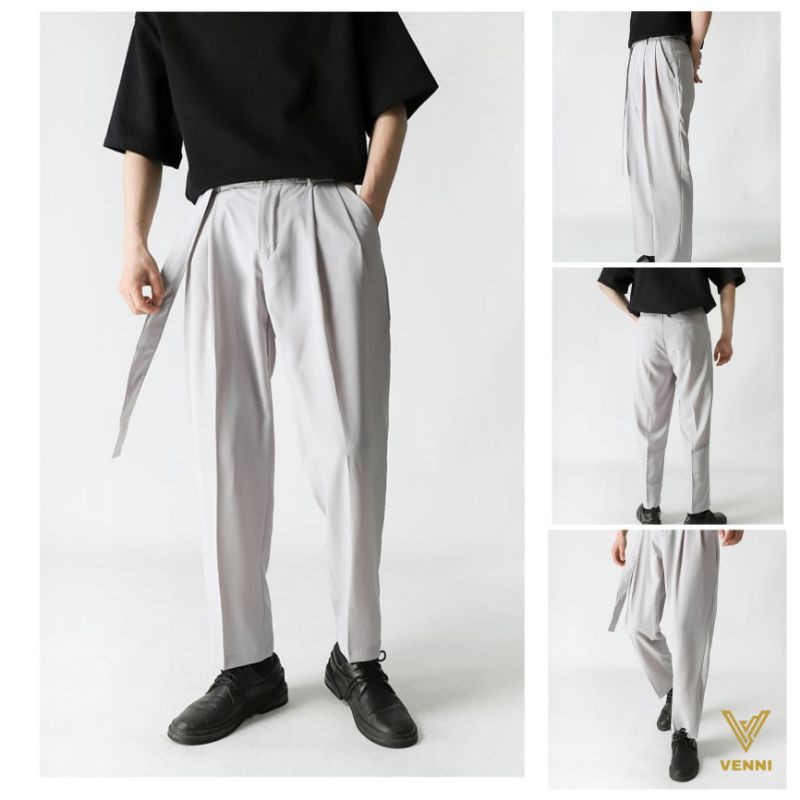 Quần baggy nam Quần baggy âu nam kèm đai Quần tây giá rẻ kiểu dáng unisex - QD003 VENNI | BigBuy360 - bigbuy360.vn