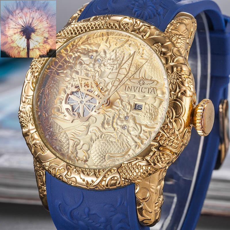 Đồng Hồ Invicta In Hình Rồng Đa Chức Năng Với Dây Đeo Da Invicta Retro Indecid88X.Myaborder001