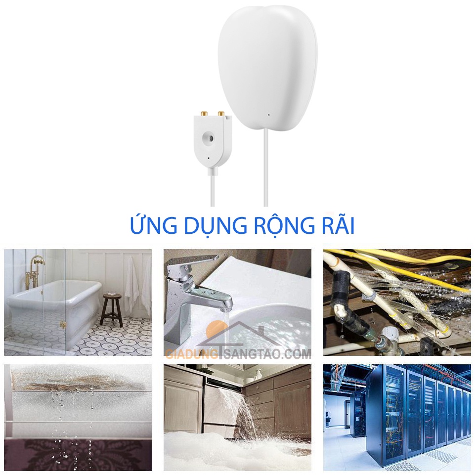 Cảm biến báo động tràn nước, rò rỉ nước wifi Tuya