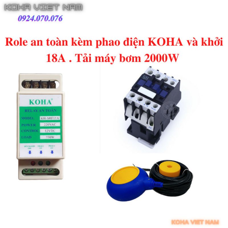 Bộ Rơle an toàn kèm phao điện KOHA 2M và khởi động từ CJX18A