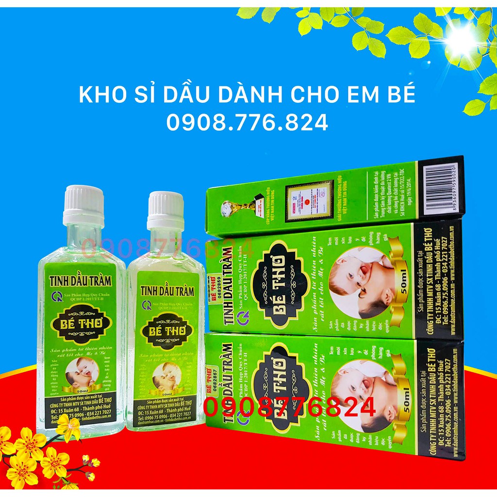 TINH DẦU TRÀM BÉ THƠ HUẾ - NGUYÊN CHẤT – 50 ml (Chính hãng có tem và chứng nhận)