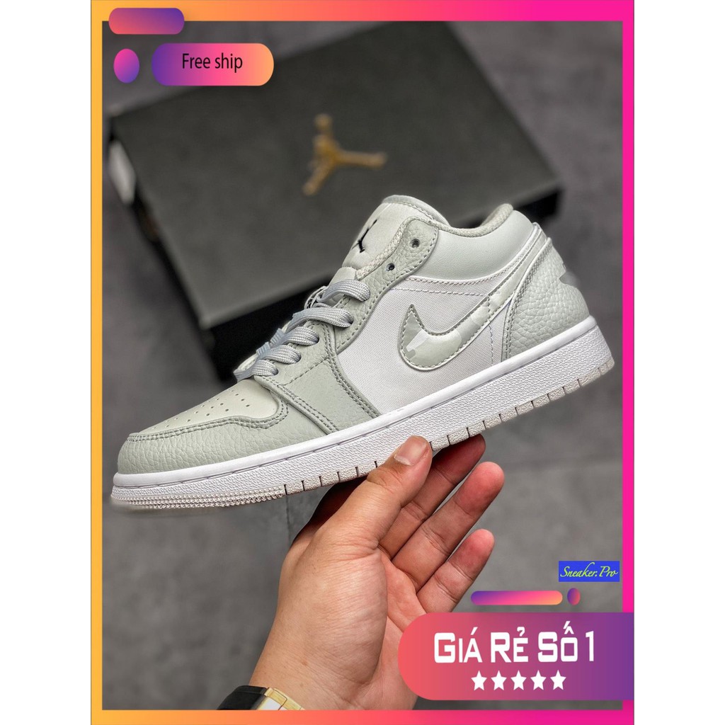 Giày nam nữ Air Jordan 1 Low White Camo, Giày jordan cổ thấp siêu đẹp, giá yêu thương dành cho học sinh, sinh viên