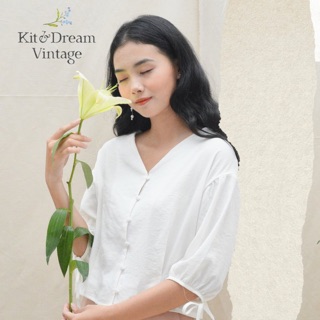 Áo sơ mi voan vintage thời trang nữ kiểu trơn cổ V tay dài công sở (màu pastel xanh  / hồng / trắng / xanh mint)