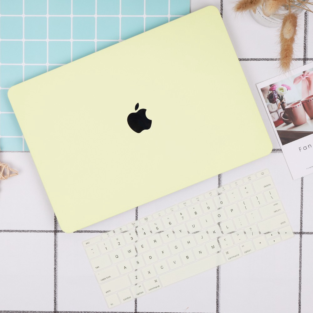 Vỏ bọc máy tính xách tay bằng nhựa cứng màu vàng kem cho Apple Macbook Air 13.3 A1932 Mac Pro 13 A1465 A1370 A1534 A1369  A1466 A1932 A1706 A1989 A2159 A1708 A1425  A1502 A1278 A1398 A1707