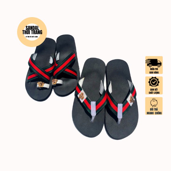 Combo dép sandal cặp đôi nam nữ thời trang giá rẻ quai chéo đỏ xanh sandal đồng nai