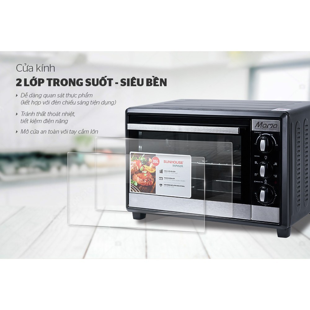 Lò nướng 35L SUNHOUSE MAMA SHD4235 - Hàng Chính Hãng