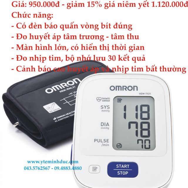 Máy Đo Huyết Áp Điện Tử Bắp Tay OMRON 7121