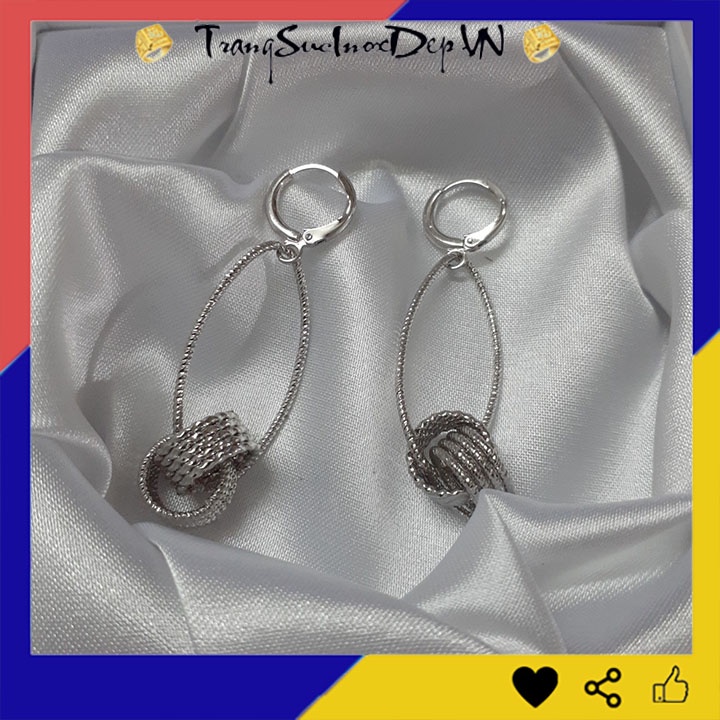 Bông tai nữ toàn ten vòng ximen nhí lồng nhau Phong cách Hàn Quốc dễ thương đem lại vẻ đẹp quyến rũ cho người đeo