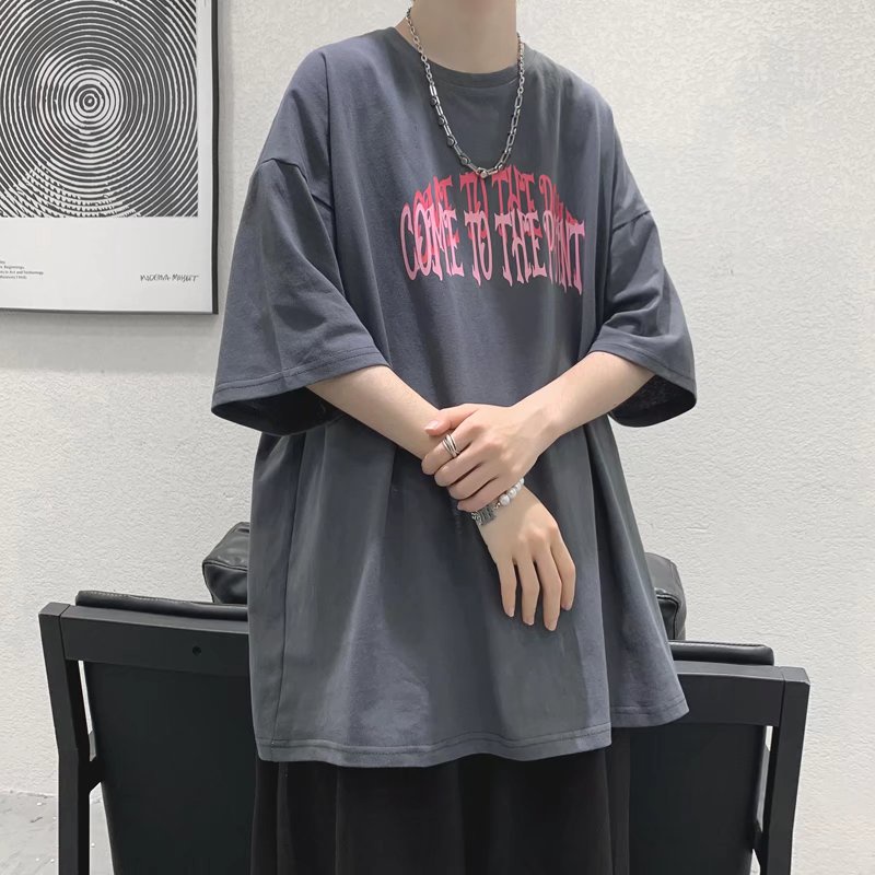 Áo Thun Tay Ngắn Dáng Rộng In Chữ Thời Trang Mùa Hè Cho Nam Size M-8XL