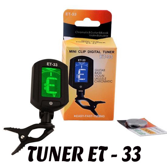 Máy Lên Dây Đàn Ghi-ta Tuner ET-33 Loại 1 (Đen)