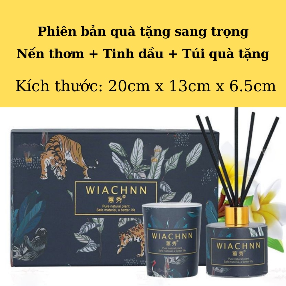 Nến Thơm và Tinh Dầu Thơm WIACHNN combo quà tặng các dịp đặc biệt trang trọng cao cấp an toàn sử dụng