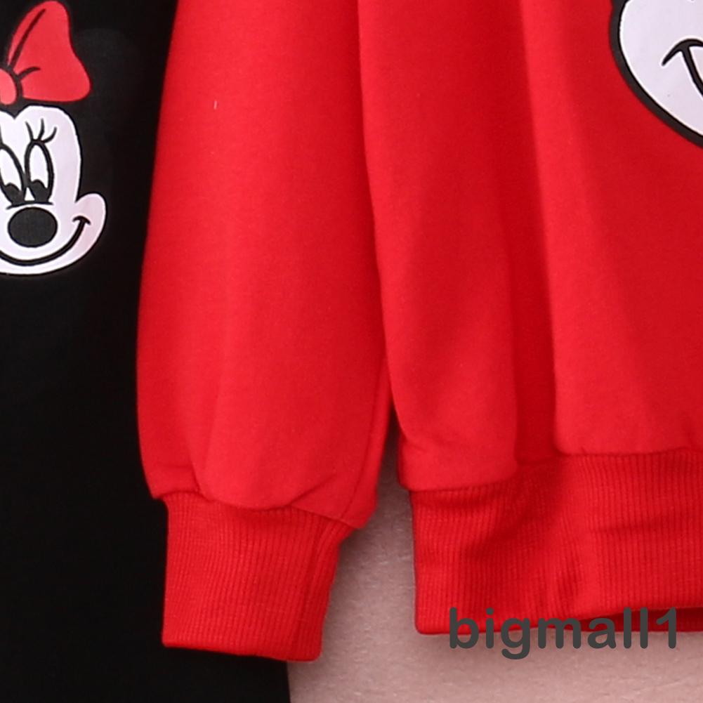 MINNIE Set Áo Hoodies Có Nón Dài Tay + Quần Dài Cho Bé Gái