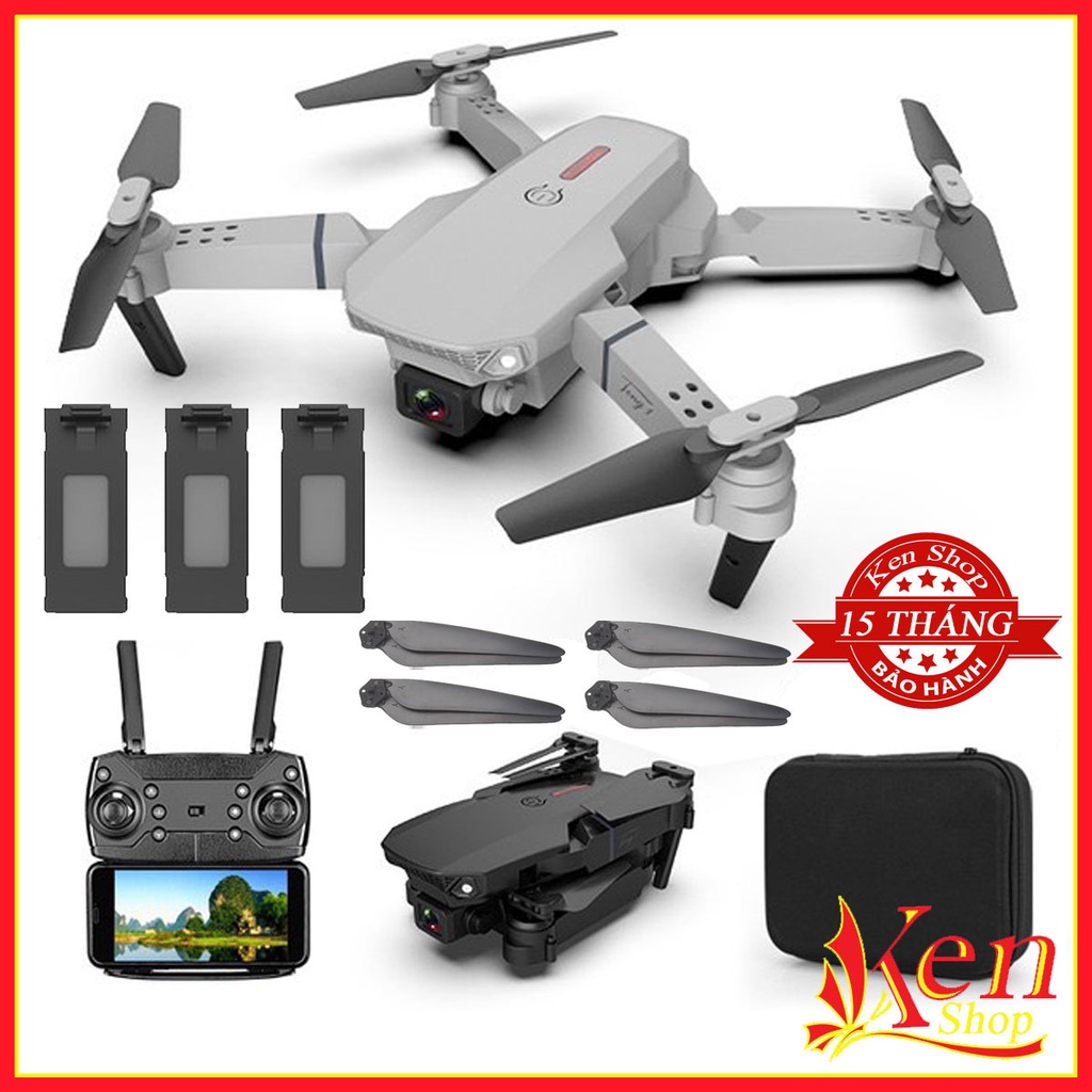 Máy Bay Flycam Mini Cao Cấp E88 - Thời Gian Bay Lâu Hơn - Mạnh Mẽ Hơn - Bền Bỉ Hơn E58, F87, Q12, KY 906