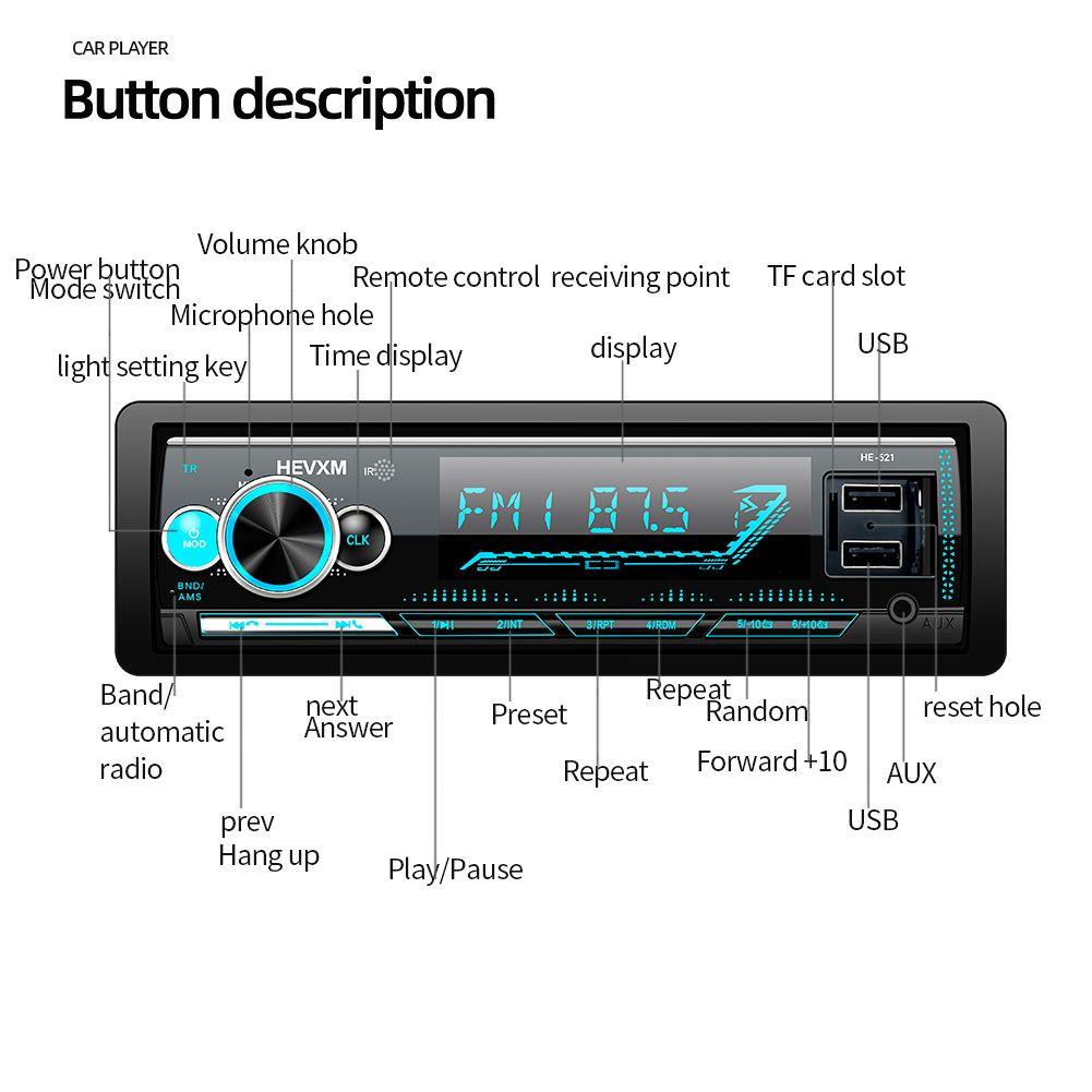 Máy Nghe Nhạc MP3 / FM / USB / AUX Rảnh Tay Gắn Bảng Điều Khiển Xe Hơi