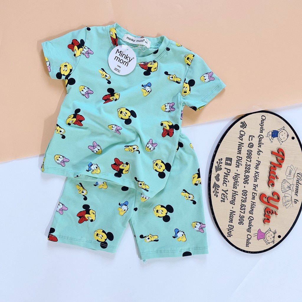 Bộ Cộc Cotton 100% Hàng Minky Mom Họa Tiết Động Vật Ghi-Cánh Cụt Cho Bé (Sz 8-18kg) (1465)