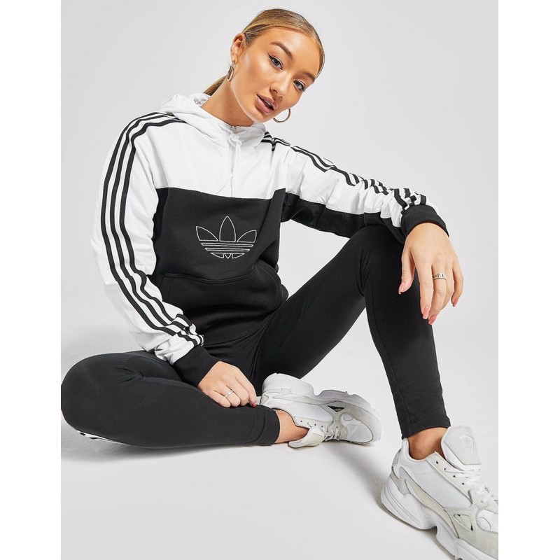 Áo hoodie Adidas phối đen trắng[full tag]