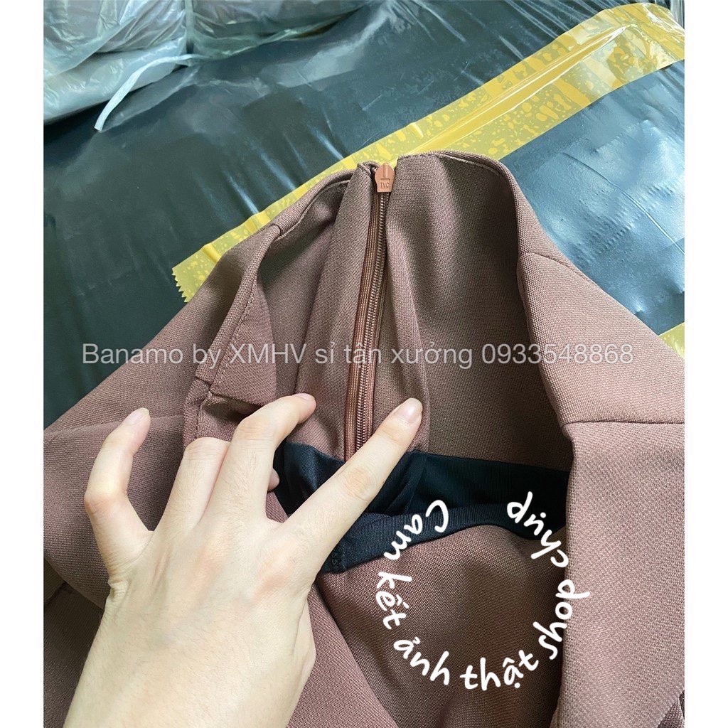 Chân váy chữ A cạp cao túi sườn có quần chống lộ thời trang Banamo Chân váy túi sườn 5328