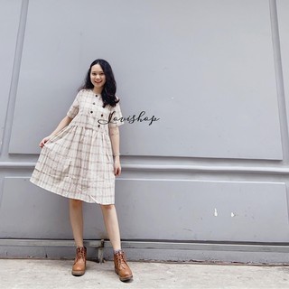Đầm babydoll caro 4 màu