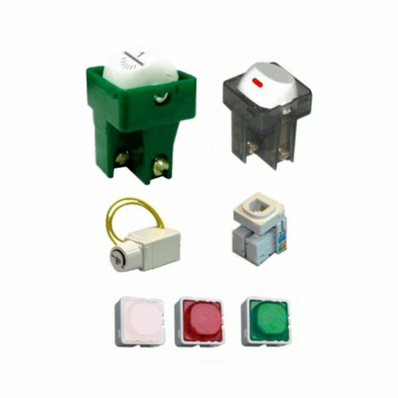 Hạt công tắc tròn LiOA 10A-20A lắp cho mặt tròn- hạt đèn báo LiOA