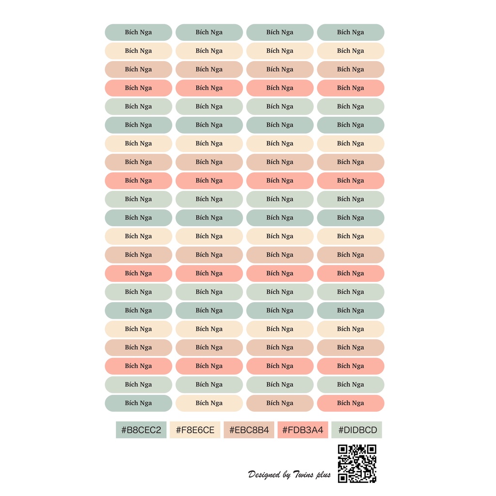 Set 84 tem tên, sticker tên  ngũ sắc dán đồ dùng học tập, mỹ phẩm, đồ dùng cá nhân siêu cute