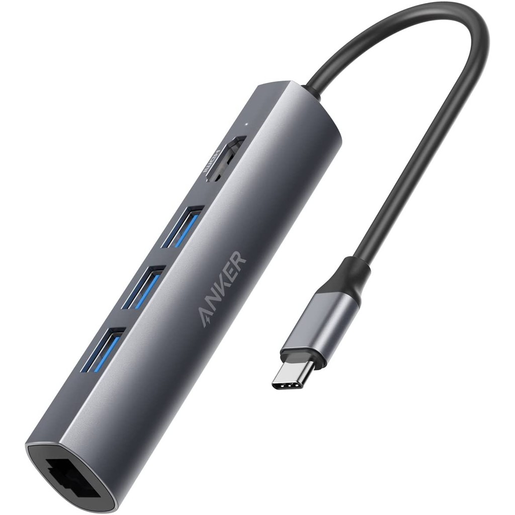 Bộ chia Anker USB-C 5 trong 1, 4k USB-C ra HDMI, Ethernet 1Gbps, 3 x USB3.0
