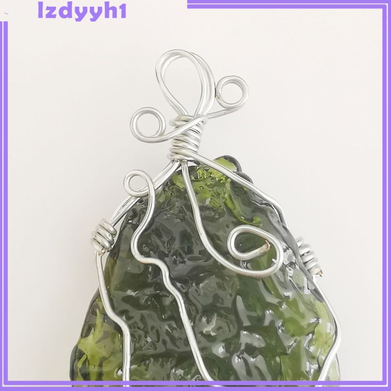 JoyDIY  Crystal Irregular Moldavite Pendant Natural Energy Stone for Women Girls