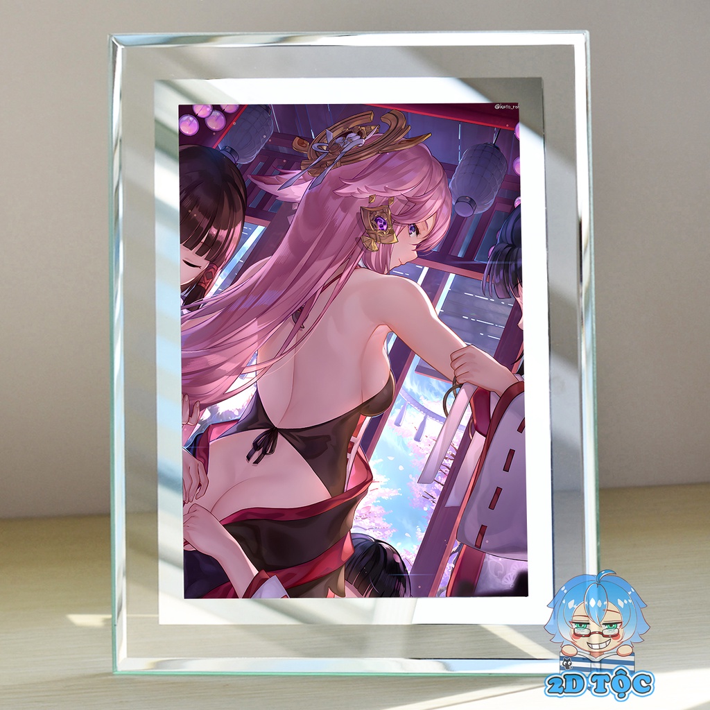 Khung kính để bàn Yae Miko (6) Game Genshin Impact  by 2D Tộc Shop