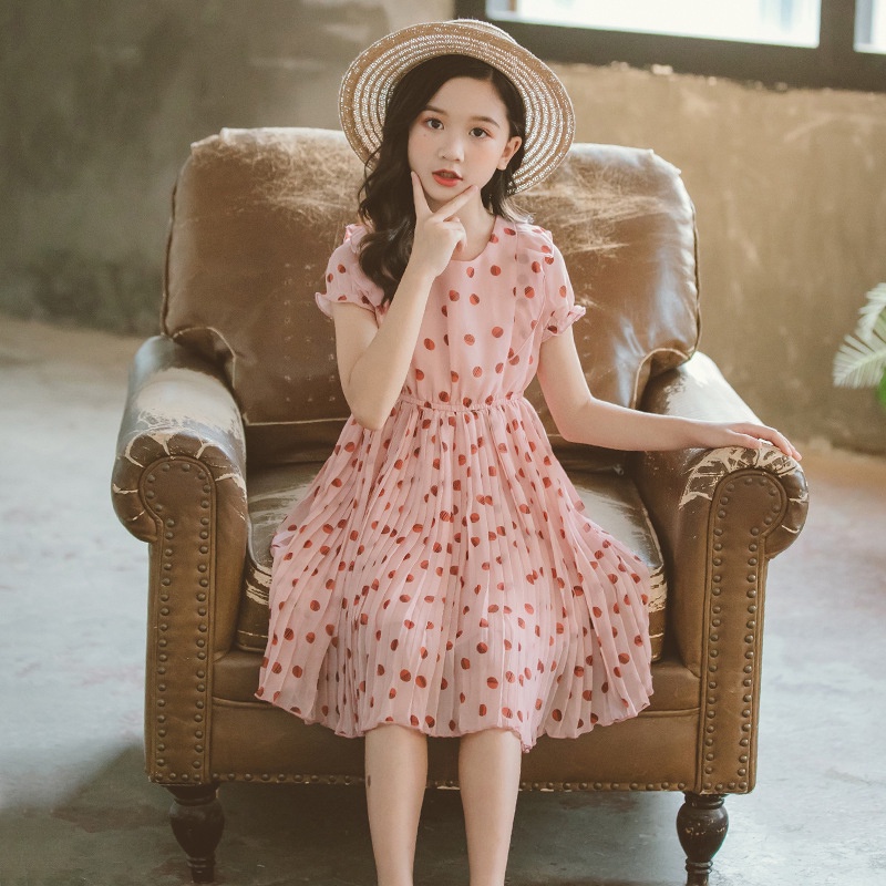 Váy Trẻ Em Chấm Bi Cô Gái Thời Trang akku