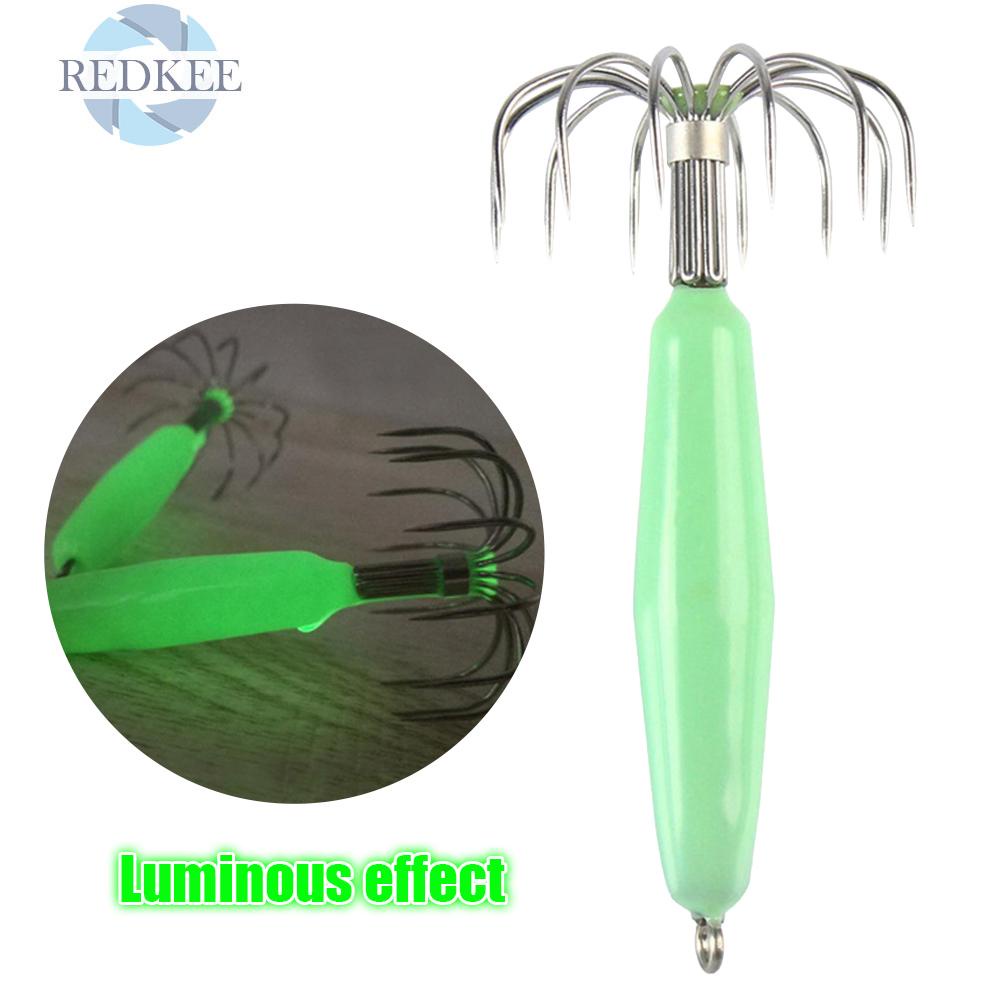 Mồi Câu Cá Giả Hình Mực Dạ Quang 12 Móng