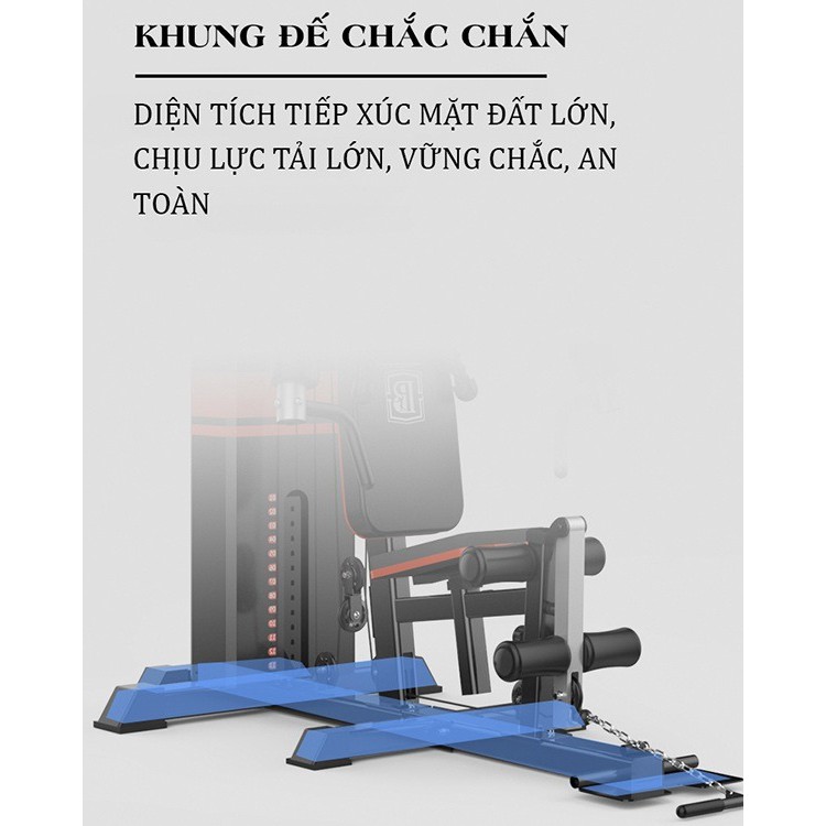 Giàn tạ đa năng tập ngực, kéo xô, tập tay, đá chân, xà đơn tại nhà HQ708 nhập khẩu chính hãng - SÀI GÒN SPORT