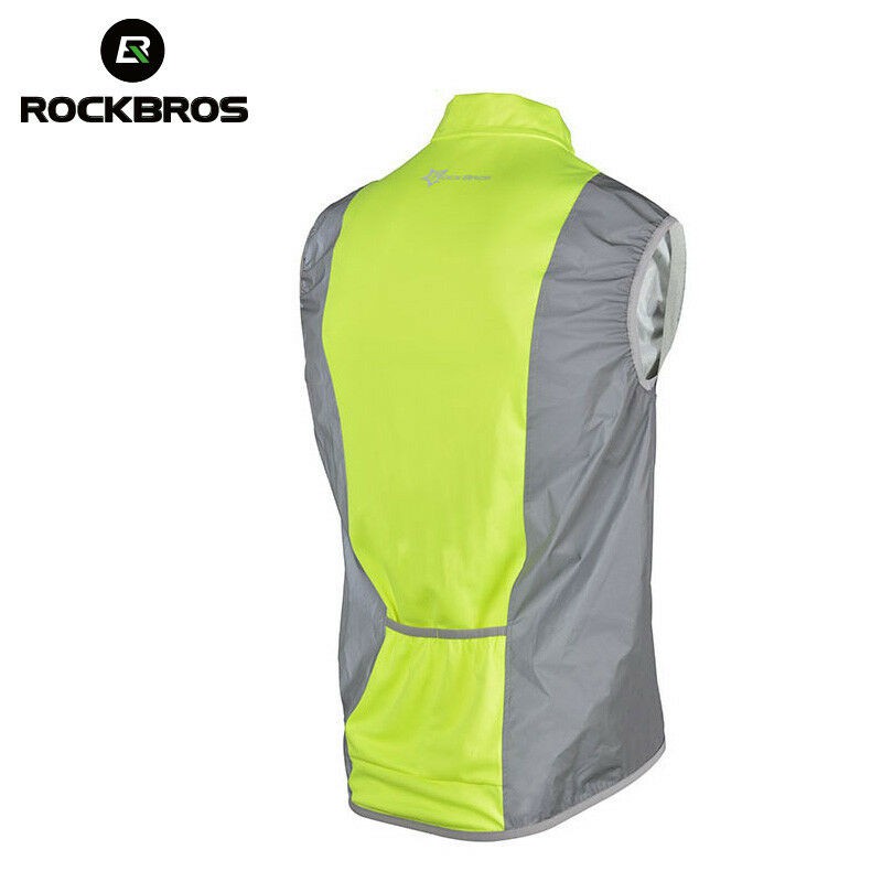 Áo khoác thể thao ROCKBROS không tay phản quang chống gió an toàn khi lái xe ban đêm