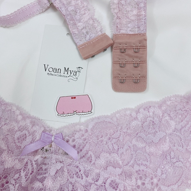Áo ngực có mút vừa có gọng BST candy sweet màu hồng ngọt ngào Voan Mya