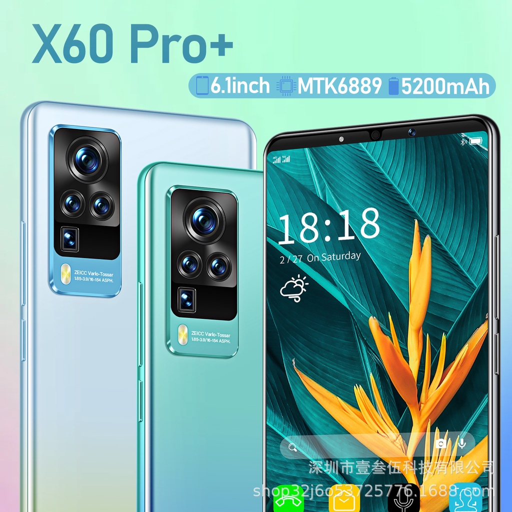 Điện thoại di động mới 2022 X60Pro + smartphone màn hình 6,1 inch độ phân giải cao