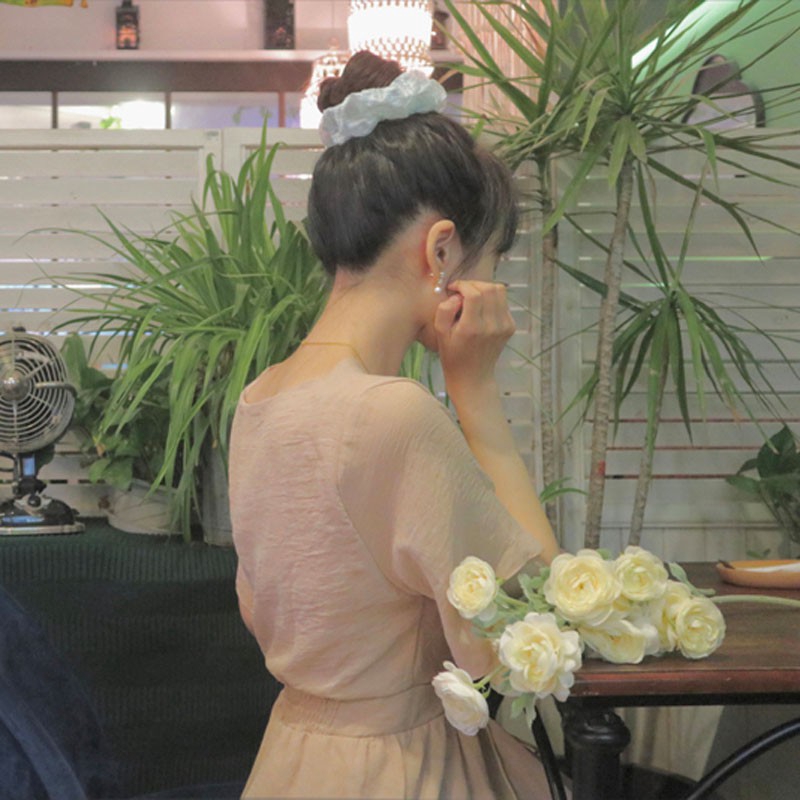 Dây cột tóc nữ co giãn màu trơn thời trang
