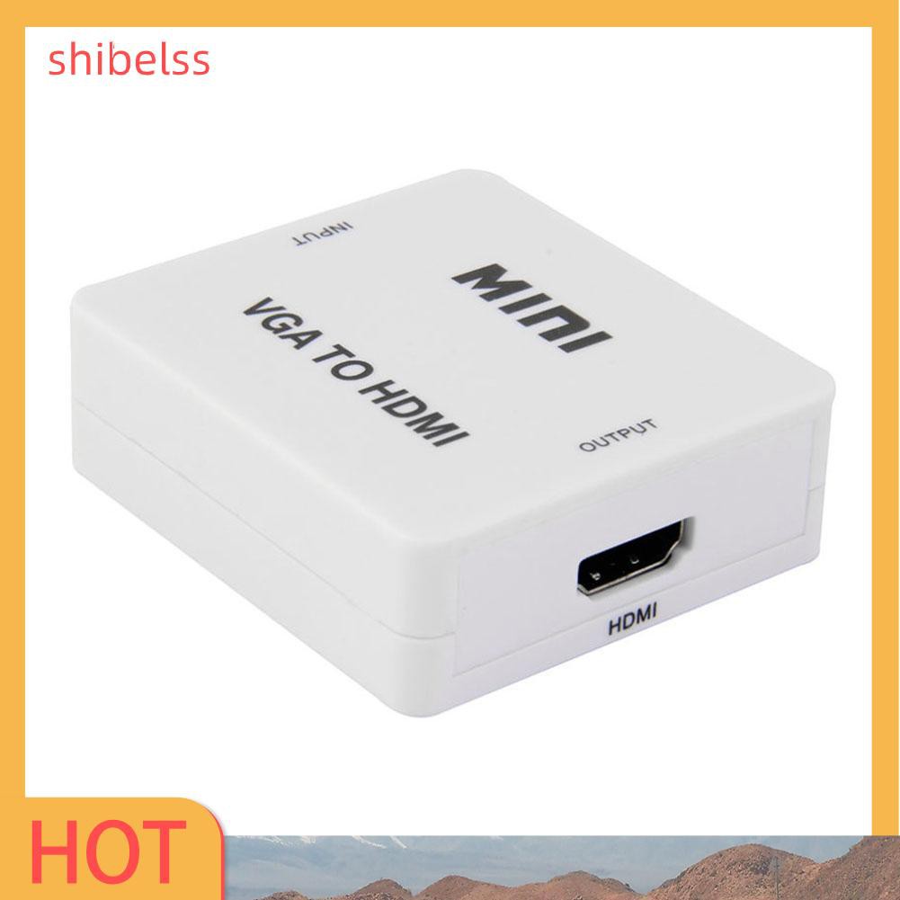 Shibelss Mini HD 1080P Audio VGA To HDMI-compatible HD HDTV Video Converter Box Adapter With HD