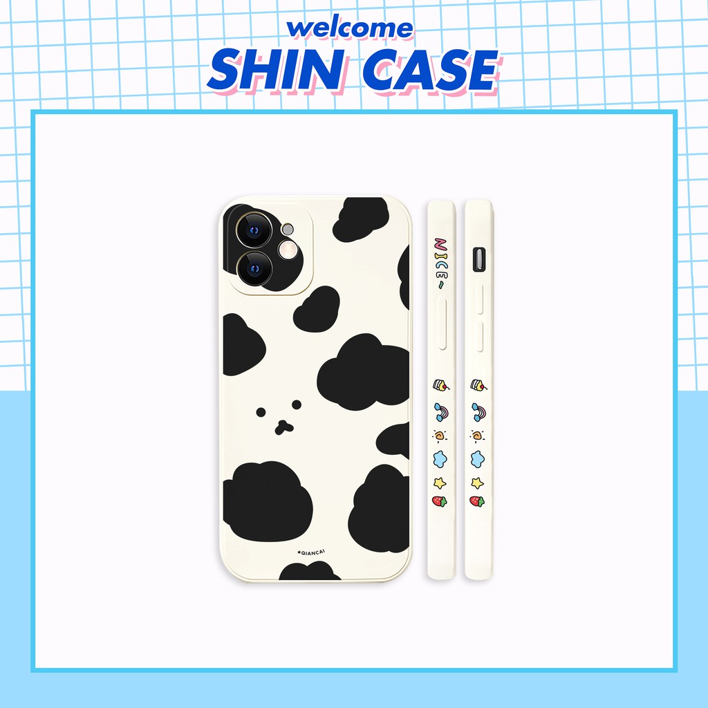 Ốp lưng iphone Bò babe cạnh vuông in viền 5/5s/6/6plus/6s/6splus/7/7plus/8/8plus/x/xr/xs/11/12/pro/max/plus/promax/mini | BigBuy360 - bigbuy360.vn