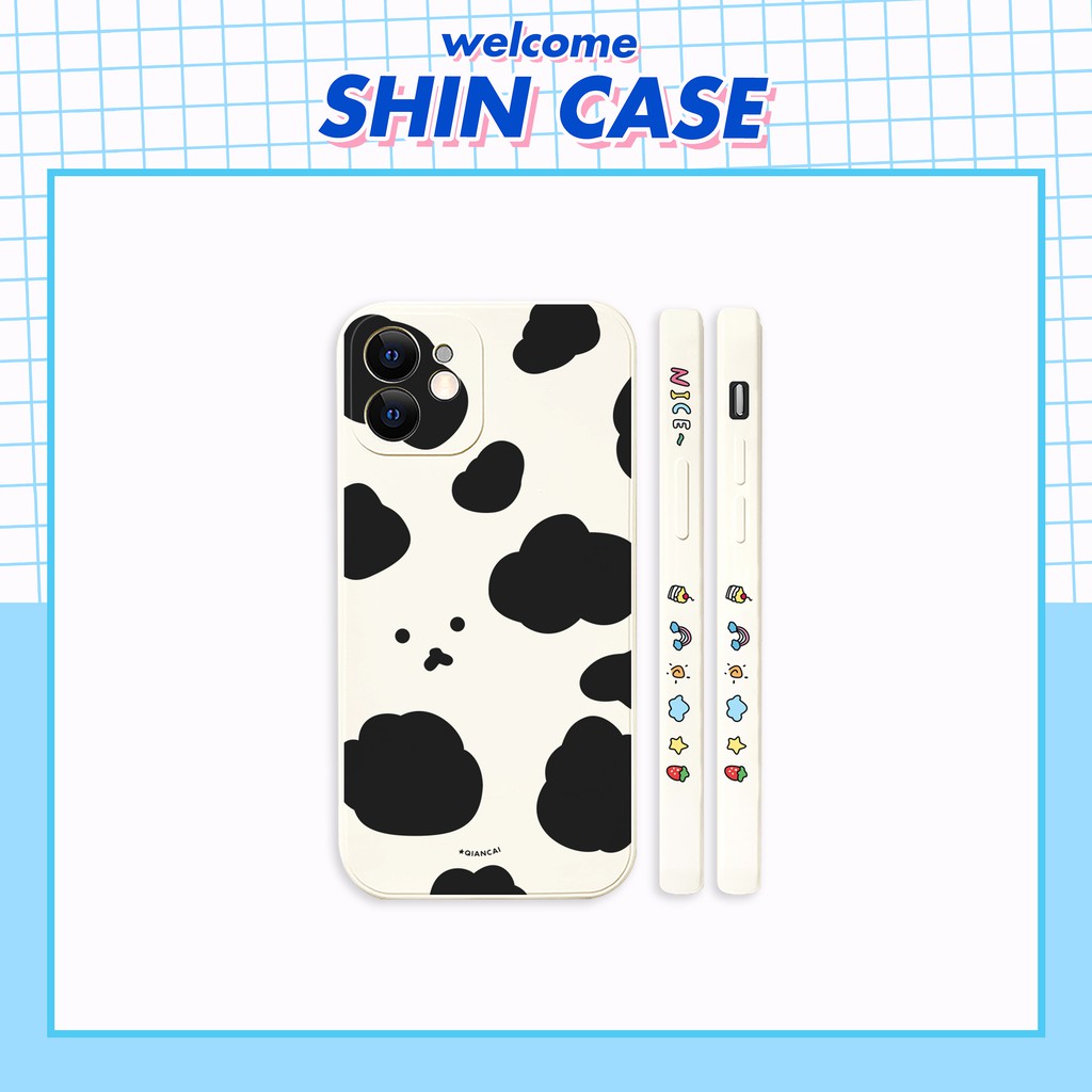 Ốp lưng iphone Bò babe cạnh vuông in viền 5/5s/6/6plus/6s/6splus/7/7plus/8/8plus/x/xr/xs/11/12/pro/max/plus/promax/mini