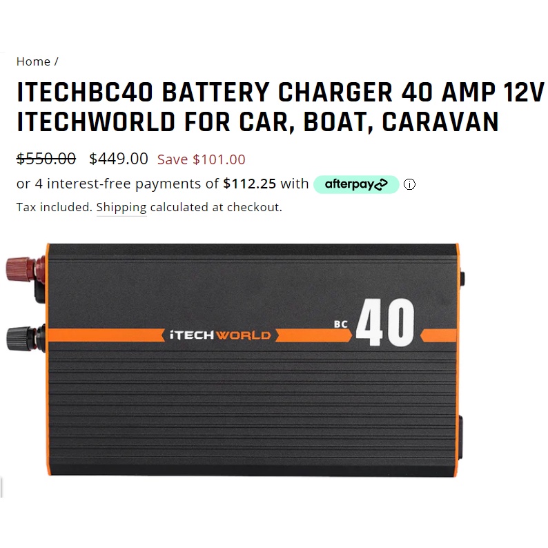 Sạc 12V-24V iTechworld BC40 40A  , thuật toán thông minh hàng -Australia