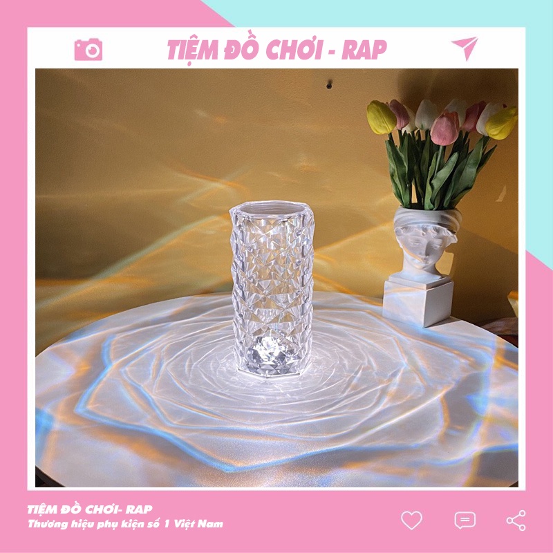 Đèn pha lê đính đá đổi màu cảm ứng siêu sang chảnh trang trí phòng ngủ phòng khách bàn làm việc-Rap