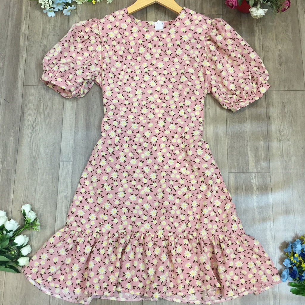 ĐẦM HOA  TAY PHỒNG-PHONG CÁCH SANG TRỌNG-THANH LỊCH(HÌNH THẬT CỦA SHOP) | BigBuy360 - bigbuy360.vn