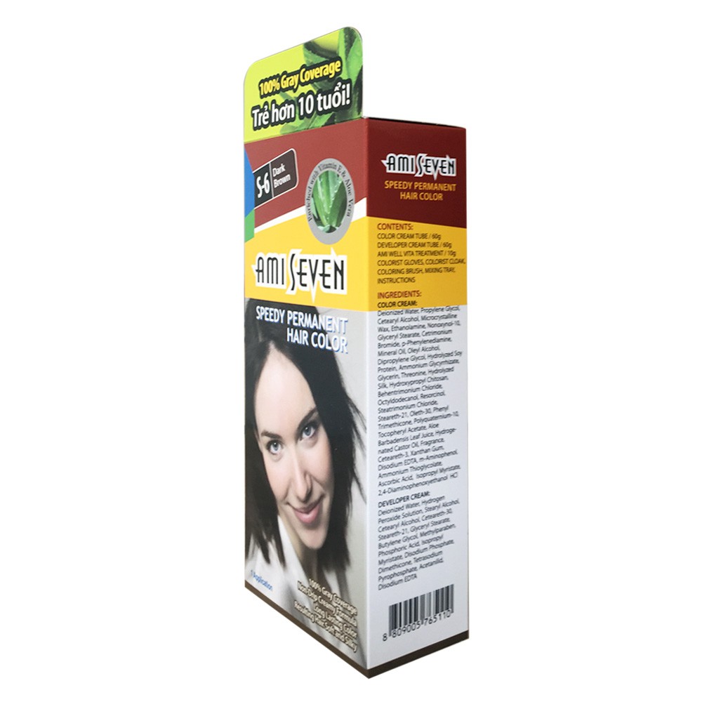Nhuộm phủ bạc dược thảo số S6 Nâu đậm - Nhanh 7 phút