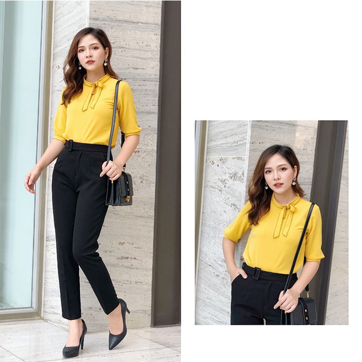 Quần tây nữ đai vuông công sở chất liệu vải tuyết mưa vitex đủ size S - 2XL đươc mix đai thích hợp đi học, đi làm